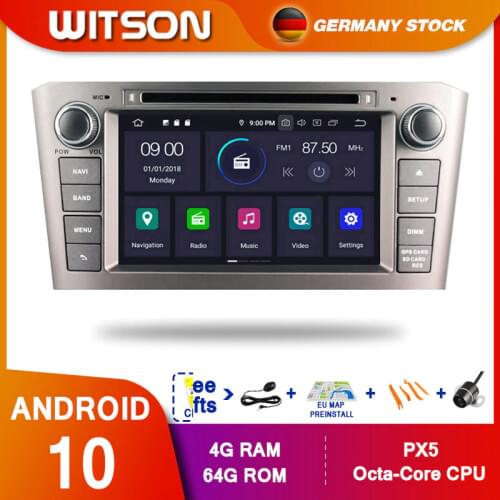 DE STOCK WITSON Android10 Octa core PX5 CAR DVD player For TOYOTA AVENSIS 2005-2007 IPS 4GB RAM 64GB ROM CAR GPS NAVIGATION