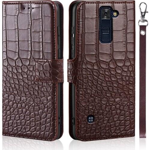Phone Case for LG K8 Lte K350e K350ds K350tr K350N K350 Case Wallet Crocodile Texture Leather Book Design Phone Coque Capa With