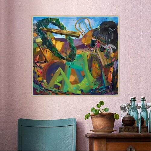 Citon Dana Schutz《Kissing in the Dump》Canvas Oil Painting Artwork Poster Picture Wall Hanging Decor Home Living Room Decoration