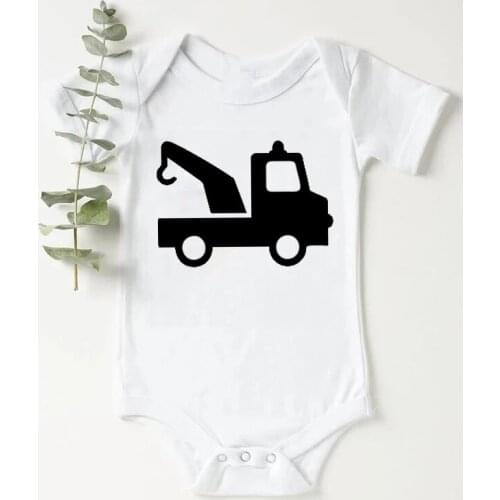 Newborns Baby Clothes Summer Bodysuit Baby Boys Girls Short Sleeve Climbing Clothes Car Print Cotton Toddler Jumpsuits Outfits