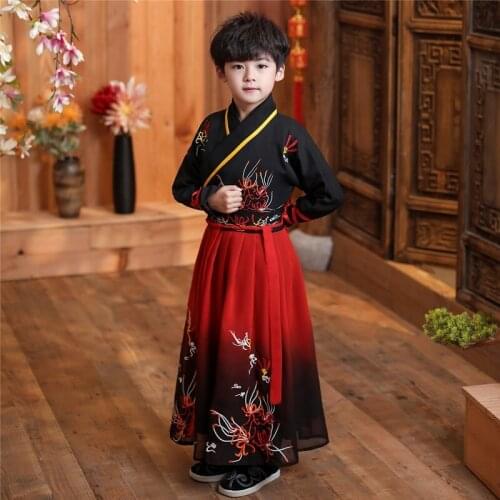 Ancient Chinese Costume Girls National Costume For Kids Stage Outfits Hanfu Traditional Chinese Costume Boy Kids TA1910