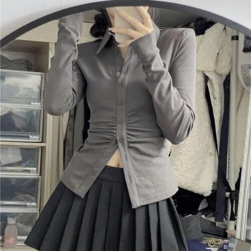 Gothiscyn Gray Blouses