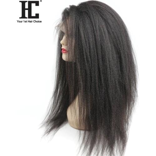 HC 360 Lace Frontal Wigs With Baby Hair Pre Plucked Natural Hairline 150% Brazilian Kinky Straight Remy Human Hair 360 Lace Wigs