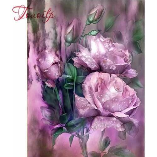 Crystal embroidery cross stitch colorful flower home decoration gift round 3D diy pebble round diamond painting