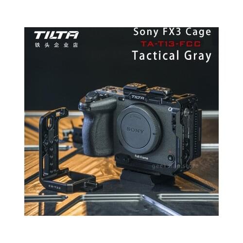 INSTOCK Tilta Tactical Gray Full Camera Cage for Sony FX3 Basic Lightweight Pro Kit with Top Handle Base Plate TA-T13-FCC