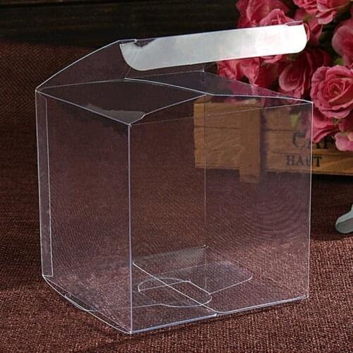10/25pcs 4x4x4cm Clear Plastic Pvc Packing Box Transparent Candy Apple Box For Gift Wedding Party PVC Plastic Packing Box