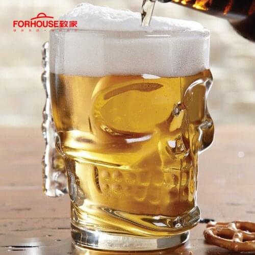 Creative Skull Transparent Beer Wine Whiskey Glass Crystal Skeleton Water Cup Mug For Coffee Milk Tea Mug Cup Drinkware