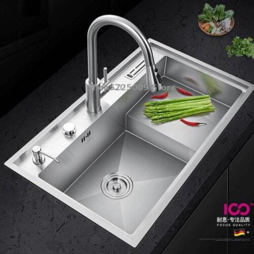 Ladder Sink Kitchen Sink Single Sink 304 Stainless Steel Sink Manual Sink High And Low Sink Set