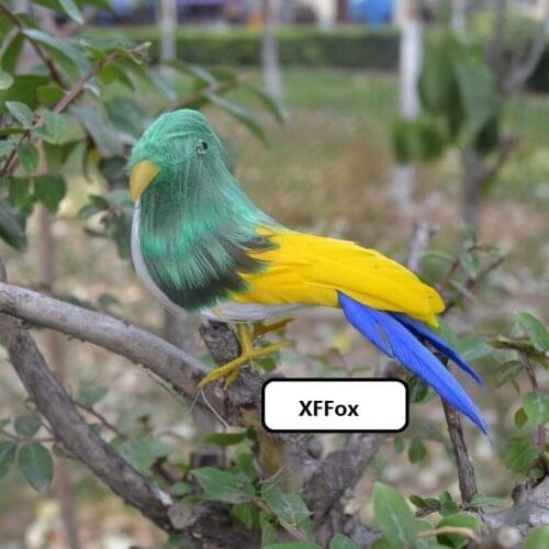 Mini real life bird model foam&feather simulation green&yellow bird doll gift about 12cm xf0798