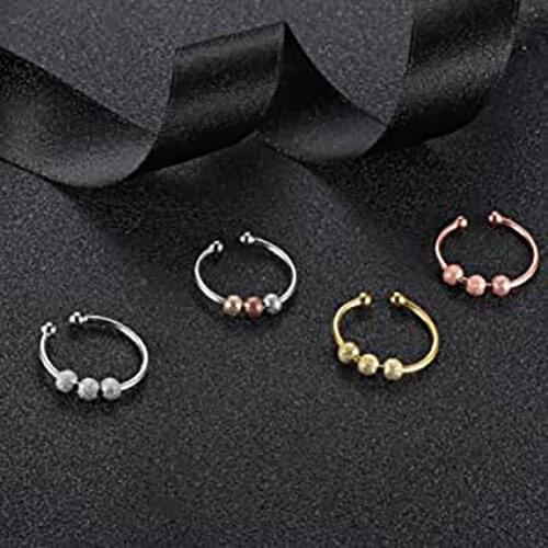 Fashionable Anxiety Ring Adjustable Opening Copper Accessories Personalized Jewelry Gift for Men Women TT@88