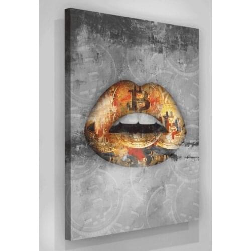 Wall Art Modular Canvas Tooth Lips Gold Home Decor Pictures HD New Style Cute Gift Printed Paintings Living Room Artwork Framed