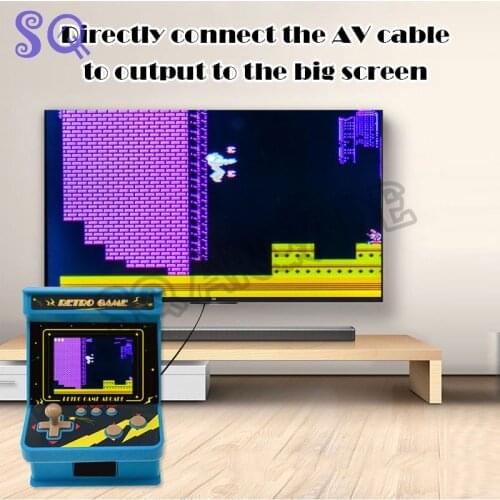 New Mini Arcade Game Machine 256 in 1 portable Video console AV cable output TV LED screen support 2 players handle for kid gift