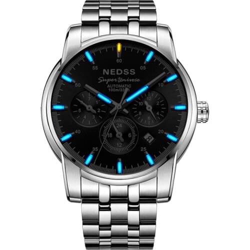 2021 New Arrvial Hot Sale Mens Watches Blue Tritium Mechanical Watch Stainless Steel Automatic Sports Watches Relogio Masculino