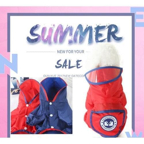 New Design Dog Raincoat With Pocket Hat Outdoor Walking Small Dog Waterproof Clothes With Cape Rainwear Rainy Day Free Shipping