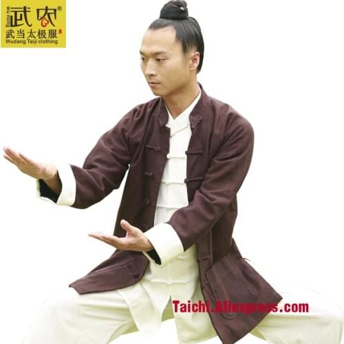 Wudang Tai chi clothing linen coat clothes male martial arts Taijiquan clothing