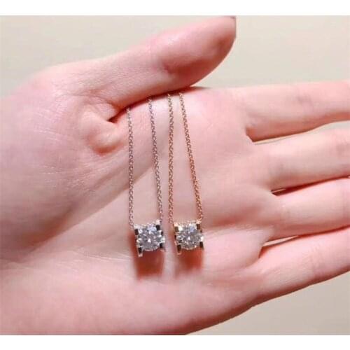 YUN RUO Rose Gold Color A Carat Zircon Predant Necklace 316 L Titanium Steel Jewelry Woman Birthday Gift Not Fade Drop Shipping