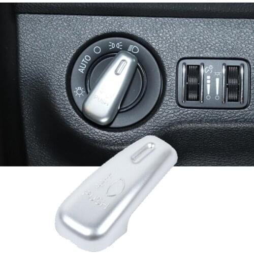 NHAUTP 1Pcs ABS Car Interior Sticker For Dodge Challenger headlight Control Switch Knob Trim Cover 2015