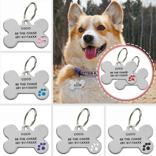 Personalized Dog Tag Address Tags for Dogs Id Tags Engraved Custom Dog Tag Dog Collar for Cats Dog Name Tag Pet Id Tag Collars