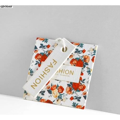 PK030 Customized print clothing tag brand name logo printed paper swing hang tag/OEM tags labels/ paper price labels tags