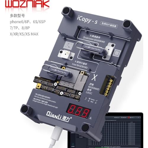 Qianli icopy-s 4in1 Programming double-sided chip test stand for iphone 6g 6s 7 8g 8p x xs XSMax baseband logic free solder tool