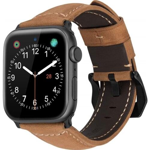 Strap for apple watch series 5 40mm 44mm wristband genuine leather Replacement bracelet for iwatch series 4 3 2 1 38mm 42mm band