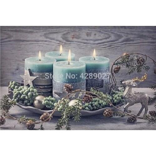 Christmas Candles, Pine Cones,DIY Diamond Painting Kits,Diamond Embroidery Mosaic Paint Cross Stitch Full Drill Home Decoration