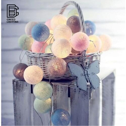 Christmas Decorations Cotton Balls Led String Lights Garlands Fairy Lights Holiday Battery Operated Lights Navidad Wedding Decor