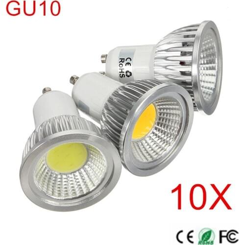 Super Bright GU10 Bulb Light Dimmable Led Ceiling light AC85-265V 9W 12W 15W GU10 COB LED lamp light GU10 led Spotlight 10PCS