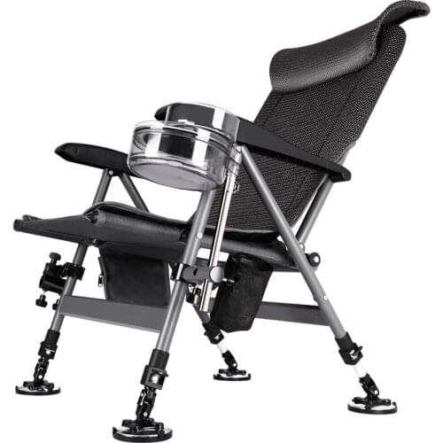 Outdoor Folding Chair Aluminum Alloy Fishing Camping Chair for All TerrainFolding Stool Portable Travel Chair Pesca