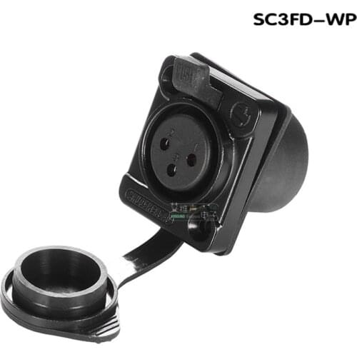 1Pcs waterproof and dustproof cover outdoor performance three-core XLR male and female plug IP65 balanced audio socket Gilded