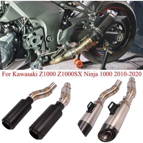 For Kawasaki Z1000 Z1000SX Ninja 1000 2010-2020 Motorcycle Exhaust Pipe Mid Pipe Slip On 51mm Muffler Removable DB Killer Escape