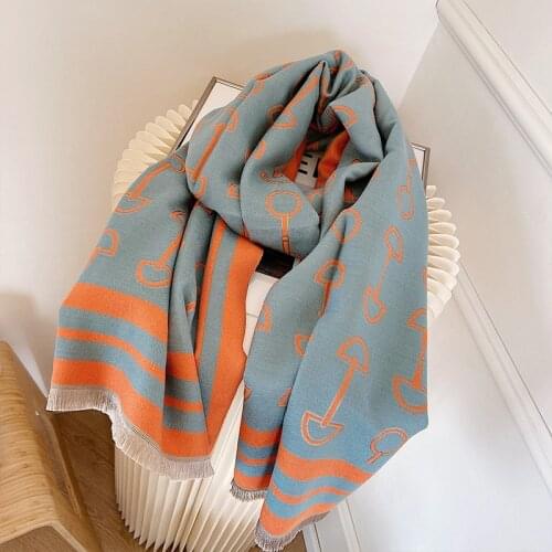 Winter Cashmere Scarf Women 2021 Design Print Female Pashmina Cashmere Shawls and Wraps Thick Warm Blanket Scarves