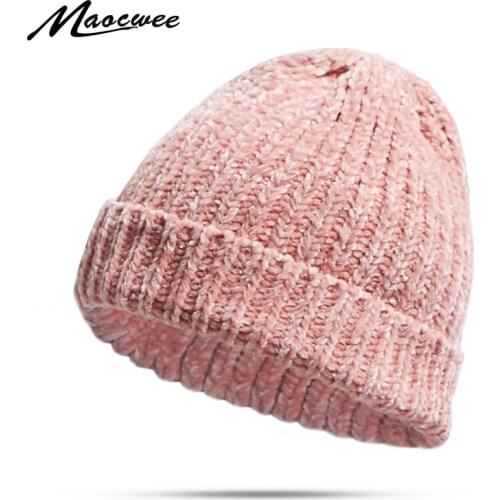 Winter Beanie Hat Slouchy Beanies for Women and Men Autumn Hair Coarse Thick Skullies Knitted Skullies Bonnet Caps Girls Hat