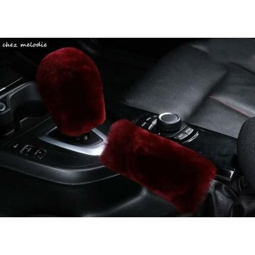 1set 2cm thickness dark colors Universal GREEN DYE AustralianNatural pure sheepskin wool fur car gearshift knob+handbreak cover