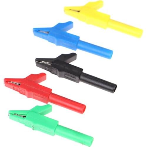 1PC Insulated Alligator Clip Testing Tool 4mm Socket Crocodile Clamp for Banana Plug 5Colors