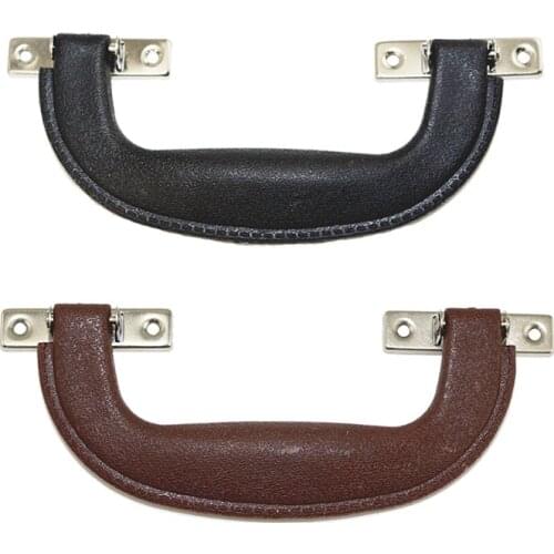 Retro Modern Box Plastic Holder,Suitcase Holder Arch Furniture Hardware,Tool Handle,Brown Black,148*52mm,1PC