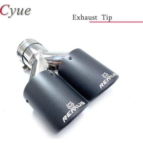 1 Piece Carbon Fibre Remus curly Stainless Steel Universal Automobile Exhaust Pipe Muffler Car Accessories Modification
