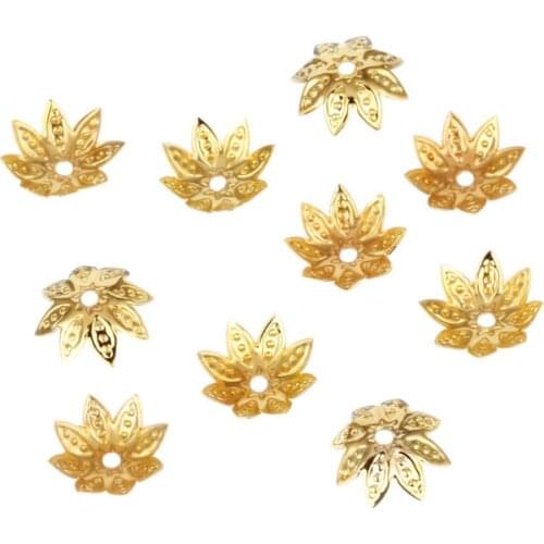 100 Pcs/Lot DIY Alloy Beads Caps Flower Torus Shape Stud Jewelry Findings Spacer Women DIY Charms Necklace Bracelets Wholesale