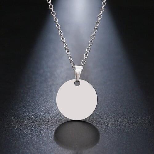 12PC Mini Disc Coin Colares Silver Color Necklaces Pendants Lucky Charm Women Girls Circle Jewelry Choker Friendship Necklaces