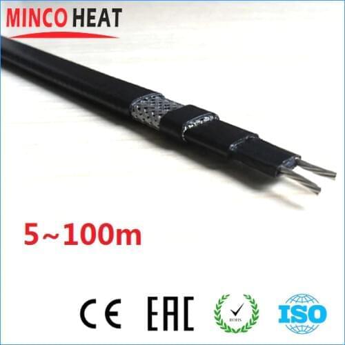 5~100m 220V Water Pipe Freeze Protection Self Regulating Heating Cable Width 14mm Heating Wires