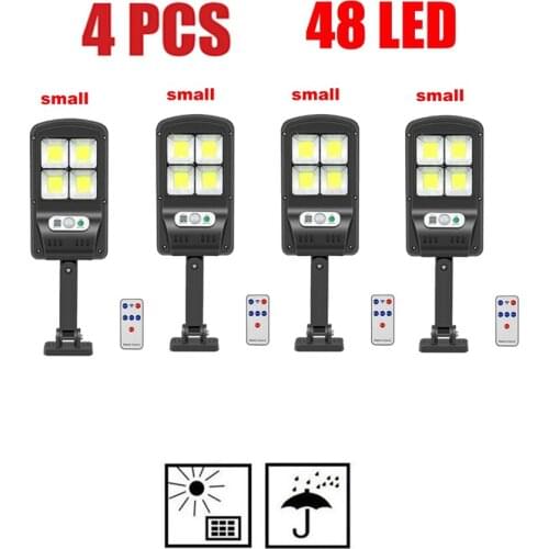 4pcs tabular oblong IP65 Waterproof LED Solar Wall Light Remote Control Motion Sensor Solar Lamp Outdoor Garden Street emergency