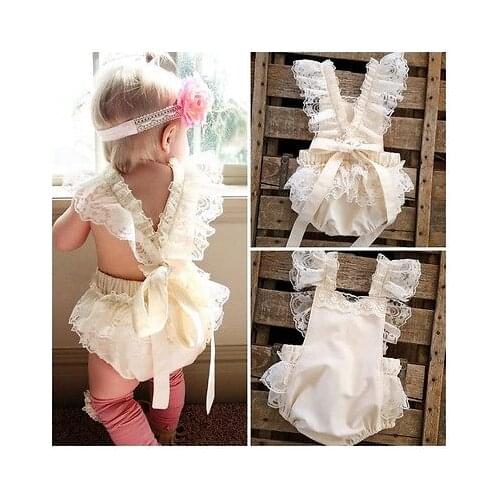 New Babies Girls Summer Floral Bodysuits ropa de bebe Infant Baby Girl Lace Backless Ruffle Bodysuit Jumpsuit Sunsuit Clothes