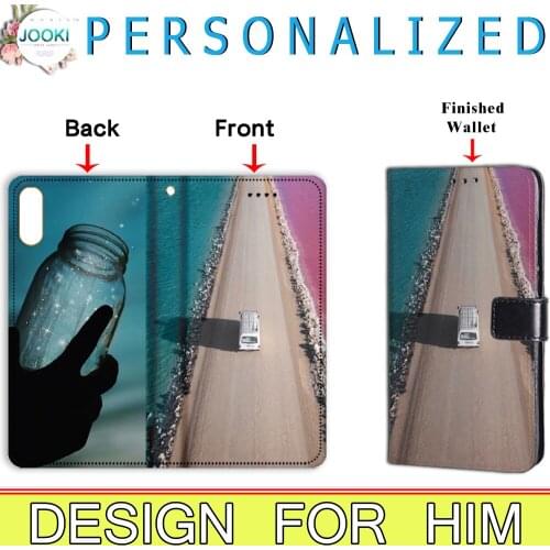JOOKI A7 2019 Personalized Photo Leather Wallet Phone Case Cover For Samsung Galaxy A7 2019 Customize Your A70 Phone Book Cover