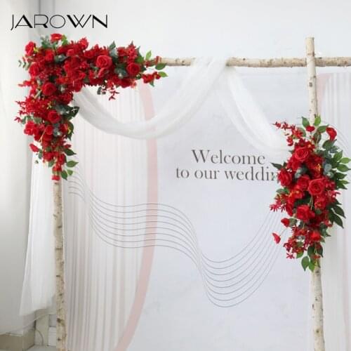 JAROWN Customize Flower Row Artificial Red Rose Flower Wedding Background Decor Party Event Props Floral Art Simulation Plant