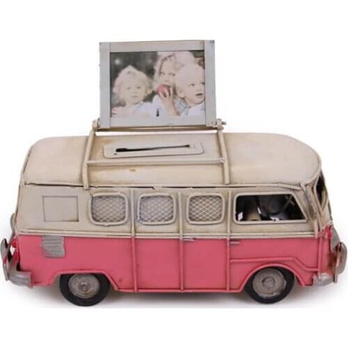 Decorative Metal Minibus Piggy Bank - Trinket, Miniature, Gift, Nostalgic, Vintage, Handmade Hand Painted, quality Durable