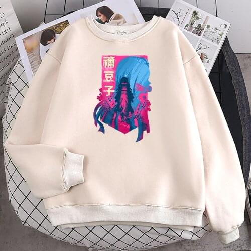 Demon Slayer Kamado Nezuko Printed Hoodies Womens Cartoons Oversized Hoodie Harajuku fur-liner Hoody Fashion S-XXL Men Clothes