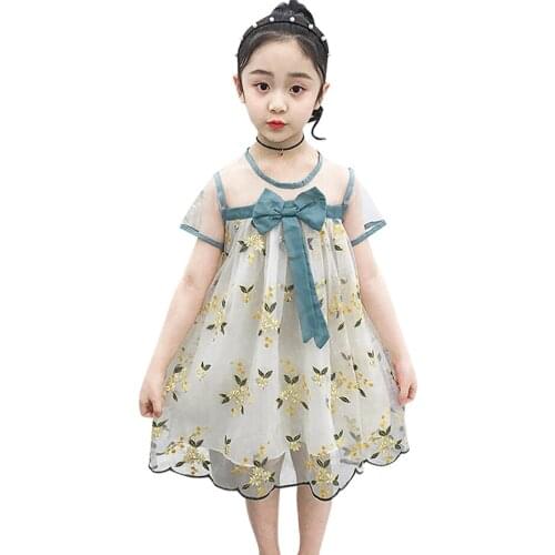 Girl Dresses Lace Floral Girl Child Dress Embroidery Princess Dress For Kids Floral Kids Costume