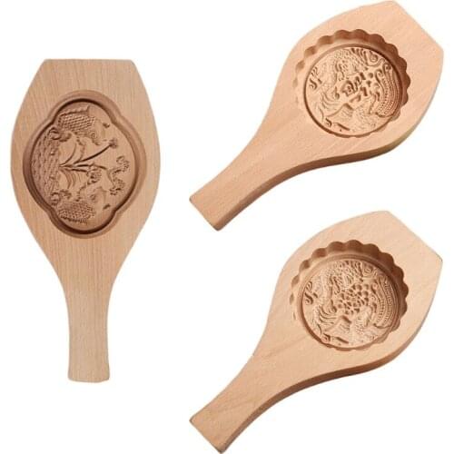 Moon Cake Molds Wooden Pastry Mold Making Mung Bean Cake Sorbet Baking Tool Kitchen Baking Mooncake Moulds Gift for Kids