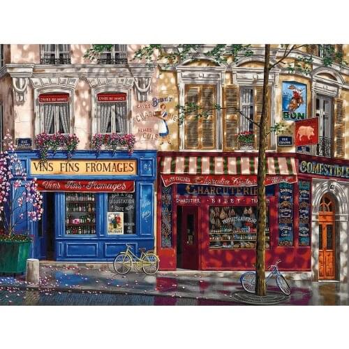 JMINE Div 5D Paris Country Eiffel Tower Street bike flower Full Diamond Painting kits art Scenic 3D paint by diamonds