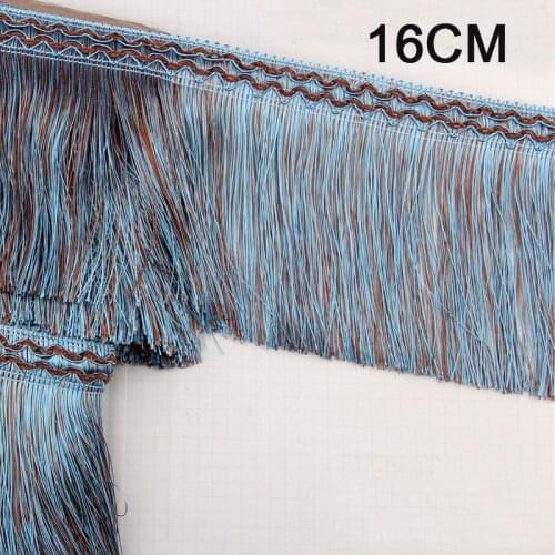 12 yards 16cm Long Fringe Lace Tassel Polyester Lace Trim Ribbon Sew Latin Dress Stage Garment Curtain DIY Accessories